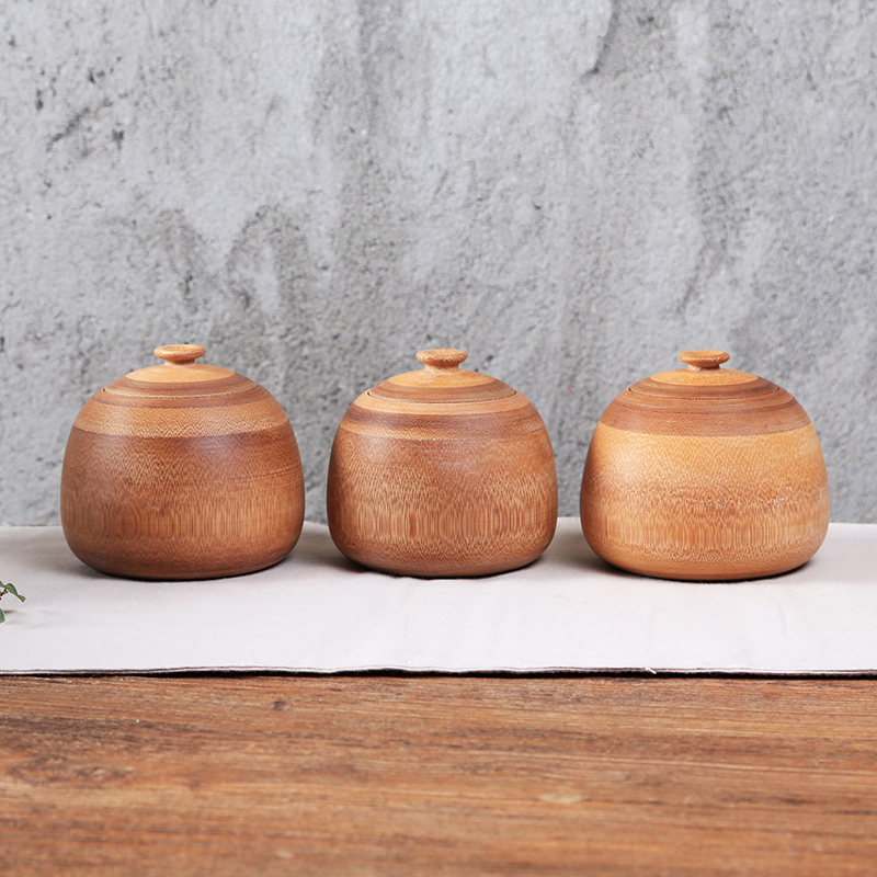 手工拼接竹环茶h叶罐 密封竹筒醒茶叶桶 竹木铁观音普洱散茶包装