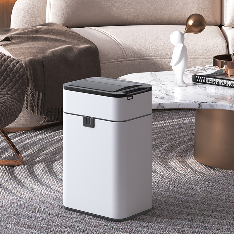 双开门智c能感应垃圾桶 不锈钢家用一拉打包卫生间厨房客厅办公室