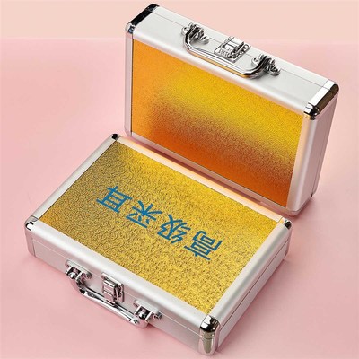 专业技师采d耳工具箱子收纳盒金色铝箱毛棒袋高级套装扁款手提箱