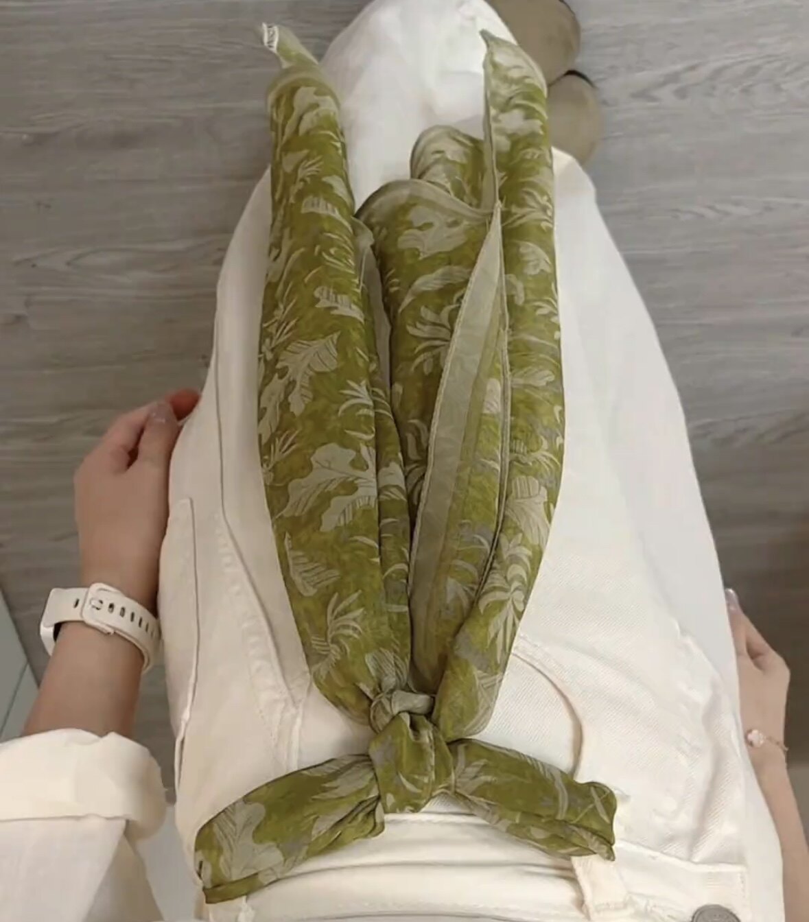 新品韩版设计水墨印花丝巾长条雪纺飘带时尚绑包发带百搭领巾女