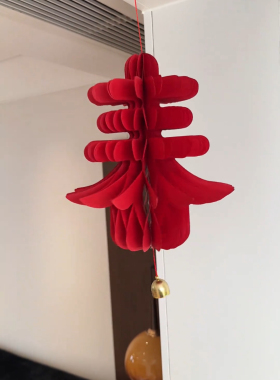 新款喜庆新年立体灯笼红温挂件装饰品家居房门壁挂春节过年装饰品