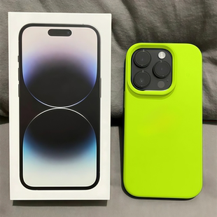 适用苹果14promax手机壳液态16e硅胶大孔荧光绿iPhone17promax液态苹果13pro全包11防摔12苹果16promax爆款壳