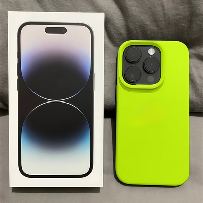 适用苹果14promax手机壳液态16e硅胶大孔荧光绿iPhone17promax液态苹果13pro全包11防摔12苹果16promax爆款壳