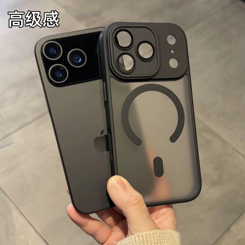 适用苹果17promax手机壳ins肤感磁吸磨砂新款iPhone14proMax自带镜头膜11苹果16proMax磁吸充电款13pro全包12