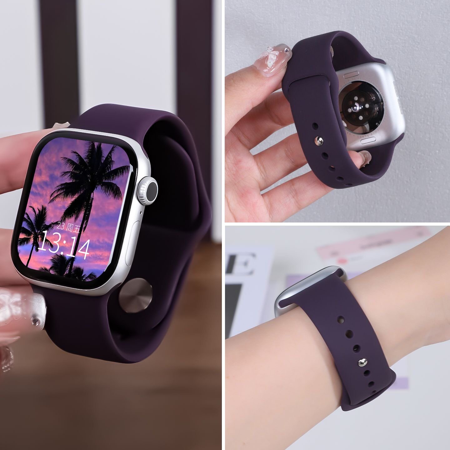 适用华强北iWatchS11表带苹果手表S10/9同款s8硅胶applewatch腕带