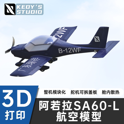 Kedy小周工作室 阿若拉SA60-L 飞机模型 3D打印航模 仿真模型