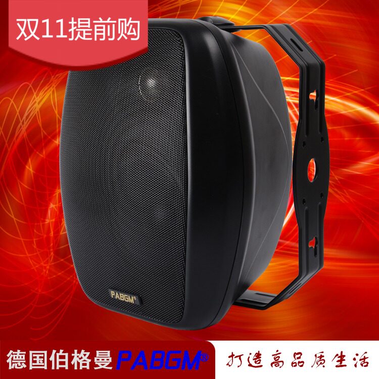 挂壁音响 50W 会议室/店面/室外 防水黑色挂壁喇叭 高保真