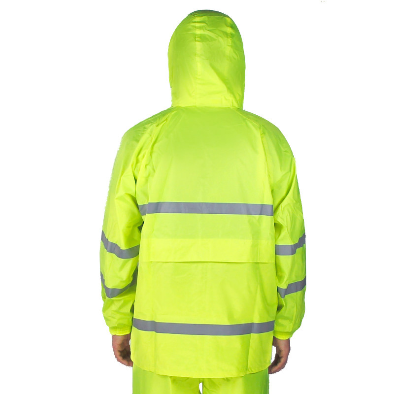 反光雨衣欣佑雨具荧光绿交通执勤电动车双层T分体式防水雨衣