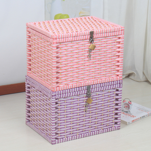 收纳箱可上锁密码锁收纳盒带锁的箱子储物箱整理箱V装零食箱子加