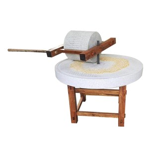 老式石碾子家用石m墨盘手推石碾幼儿园磨面压粮食公园复古小石磨