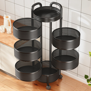 蔬菜旋转菜篮子置m物架厨房多功能置物架多层收纳架家用放菜架子