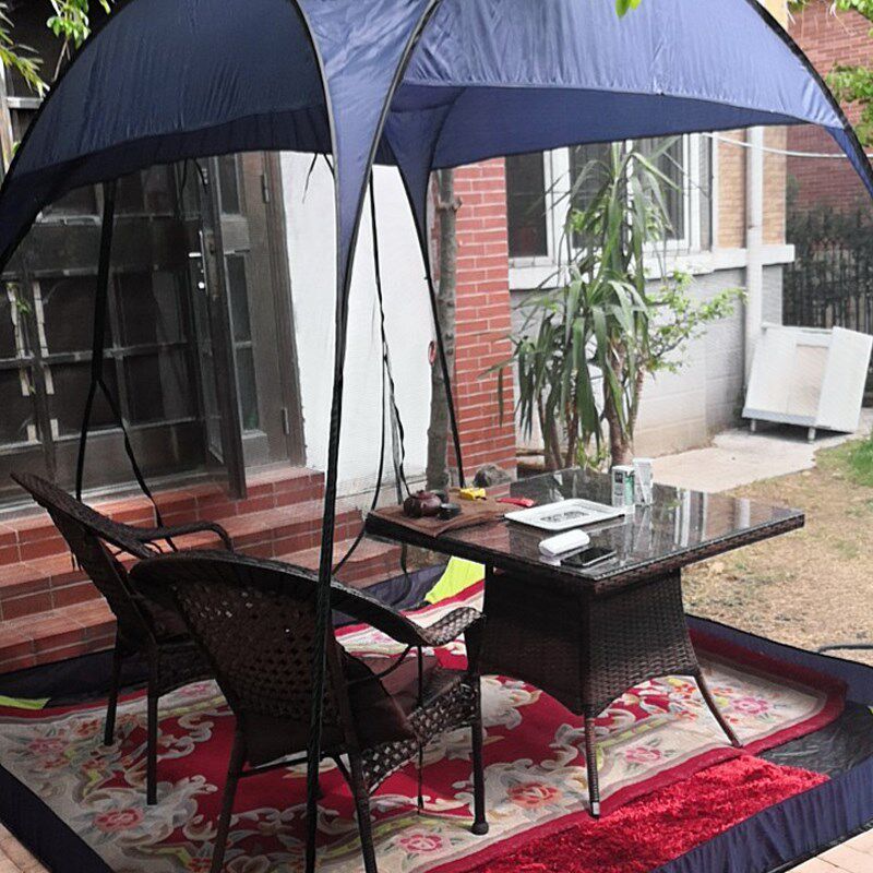 速开帐篷遮阳室外沙滩帐户外旅游自动纱网J防蚊帐5-10人大型凉棚