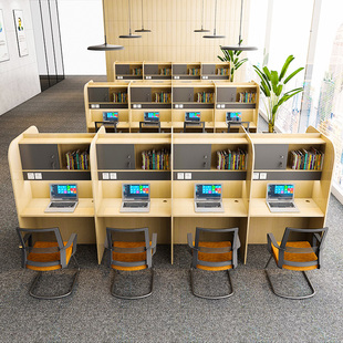 自习桌学习室隔断桌椅沉浸式共享考研书桌封闭Q单人桌子大学生课