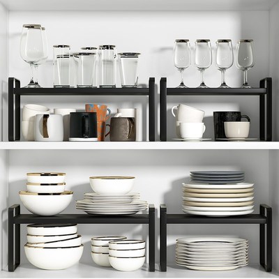 厨房置物架台面橱柜隔板分层架桌面小型架子O碗碟柜内灶台调料收