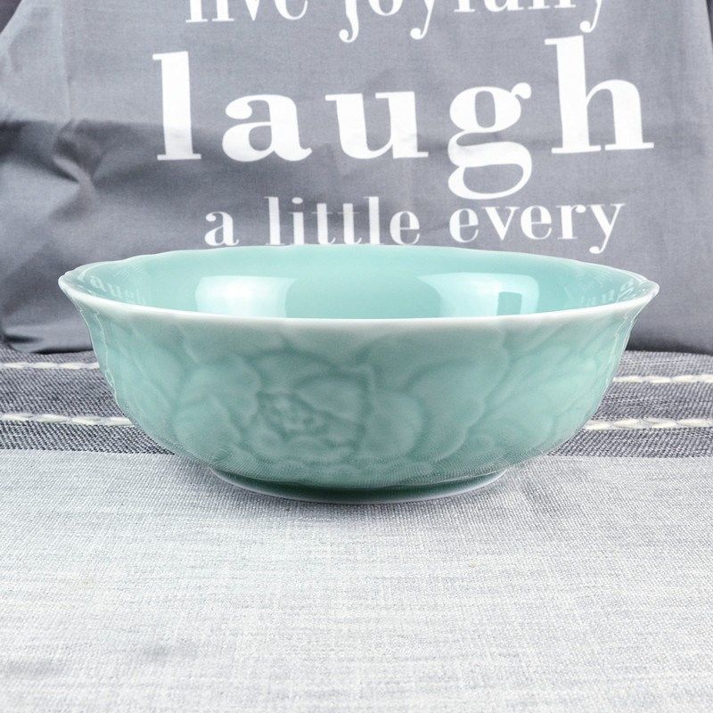 龙泉青瓷菜盘4只装天青釉圆菜盘6只家用餐具盘子R汤碗鱼盘陶瓷碟,餐饮具,盘,淘宝优惠券,粉丝福利购,淘宝优惠卷