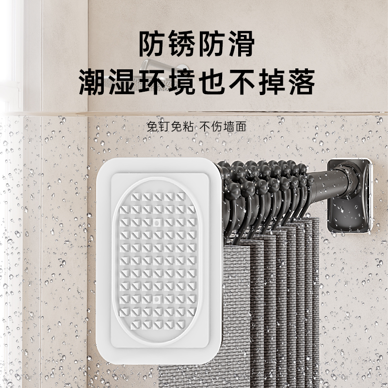 伸缩晾衣杆免打孔阳台家用晾w衣架窗帘杆衣柜化妆室伸缩杆凉挂衣