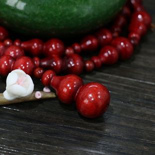 整串葫芦桃木实木门帘免打孔珠帘客厅玄关L隔断帘厕所卧室风水挂