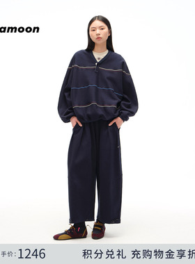 【博主同款】fafamoon2025秋冬新品 女士脚口可调节宽松九分卫裤