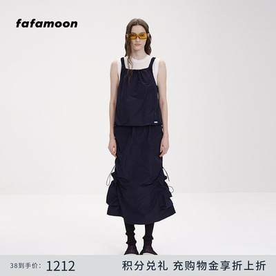 【博主同款】fafamoon夏季叠穿式机能工装亲肤自带凉感背心连衣裙