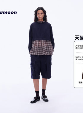 【2026秋冬新品】fafamoon设计师品牌花边立领拼接长袖T恤