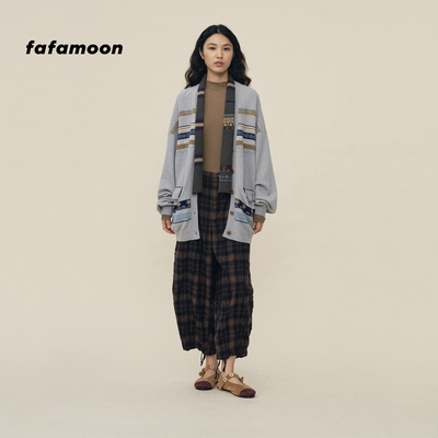 【2026早春胶囊系列】fafamoon设计师品牌 格纹灯笼休闲九分长裤