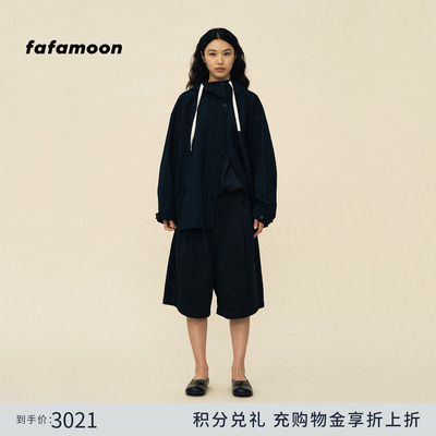【2026春季新品】fafamoon设计师品牌 连帽宽松羊毛短外套