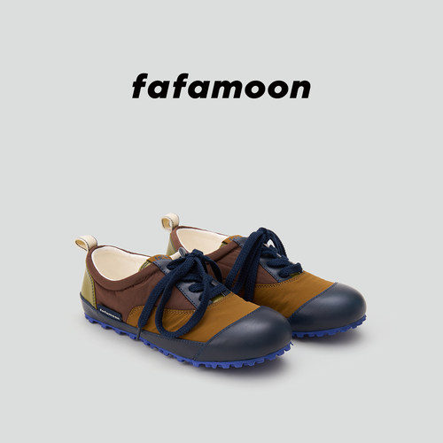 【2026春季新品】fafamoon设计师品牌尼龙拼接撞色复古薄底休闲鞋