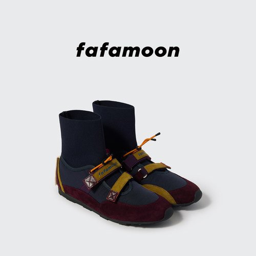 【博主同款】fafamoon设计师品牌秋冬时尚舒适撞色袜筒休闲鞋子