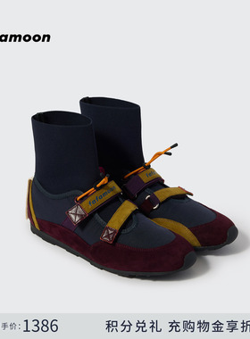 【博主同款】fafamoon2025秋冬新品 时尚舒适撞色袜筒休闲鞋子