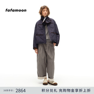 【2025秋冬新品】fafamoon设计师品牌 两面穿绗线廓形棉服外套女