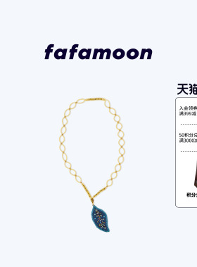 【2026秋冬新品】fafamoon设计师品牌叶片刺绣长项链
