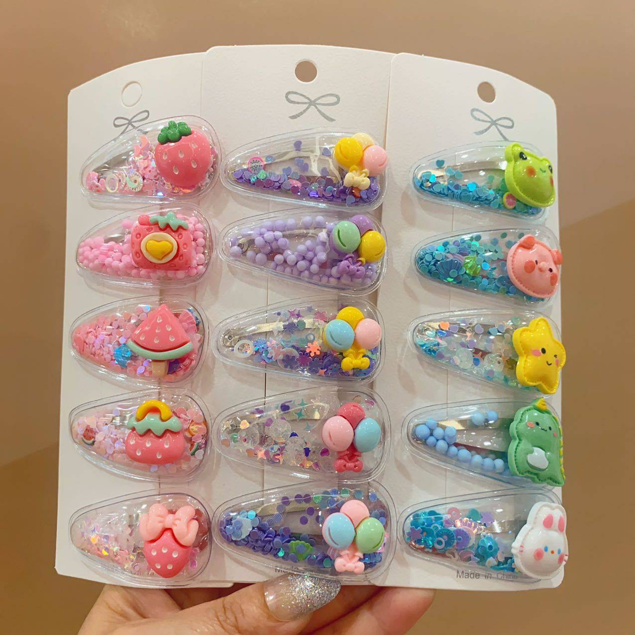 少儿发夹女童碎发夹子水果可爱流沙刘海夹发卡bb夹网红发饰