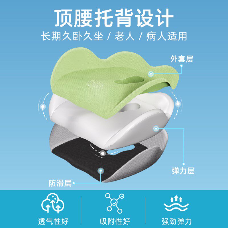 护家轮椅防褥疮坐垫瘫痪老年人防屁股痛专用卧床压疮痔疮防滑垫子