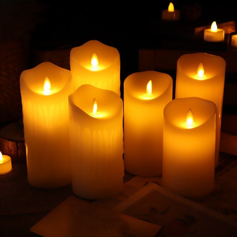 星泽LED电子蜡烛婚礼演出浪漫烛光剧本 无烟火充电遥控电池蜡烛灯