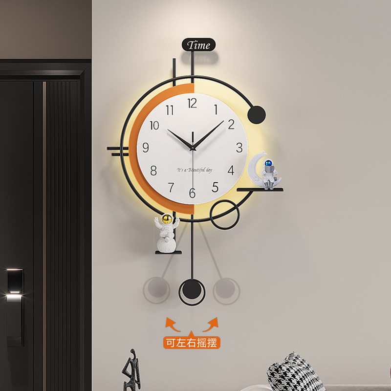 2024新款网红大气家用时尚餐厅创意时钟挂墙现代简约钟表挂钟客厅