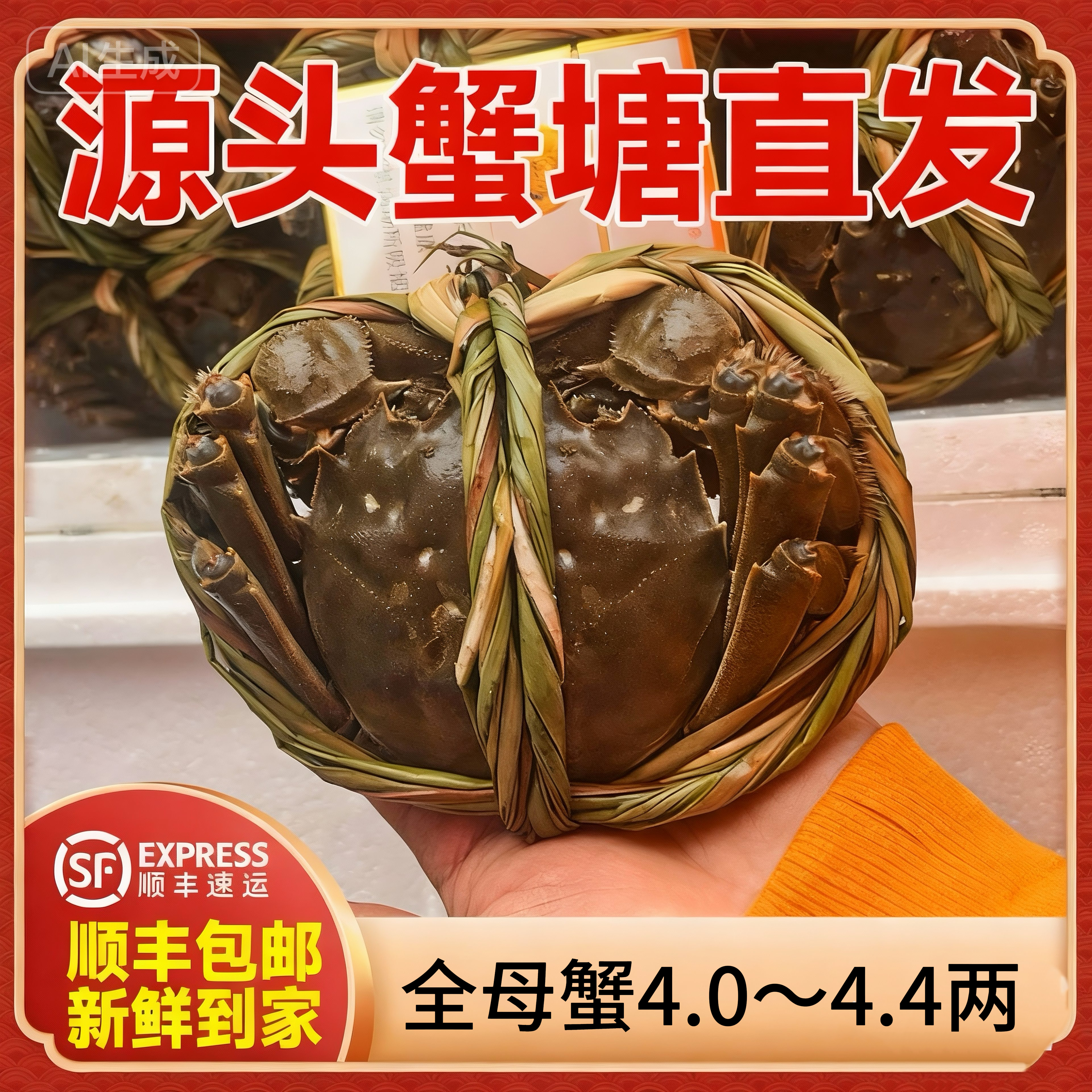 顺丰冷链现捕现发洪泽湖大闸蟹