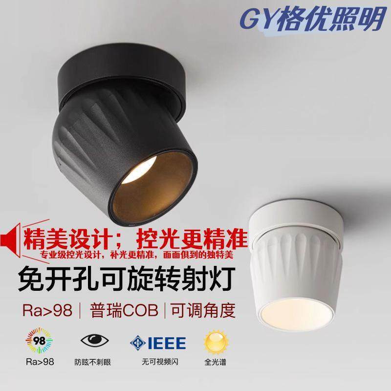 明装射灯万向调节小吸顶灯可旋转补光灯吸顶明装射灯筒灯吸顶安装