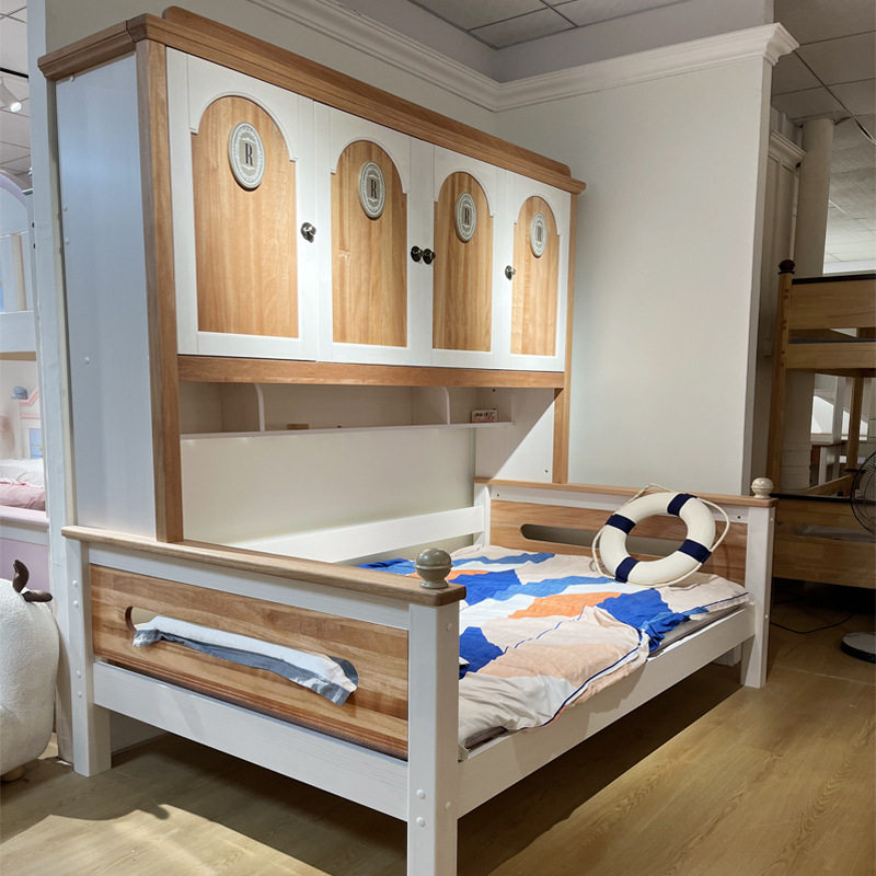 SLAAB836全实木儿童衣柜床一体床柜储物小户型省空间高箱床卧室家,电子元器件市场,电线扎带/束线带,淘宝优惠券,粉丝福利购,淘宝优惠卷