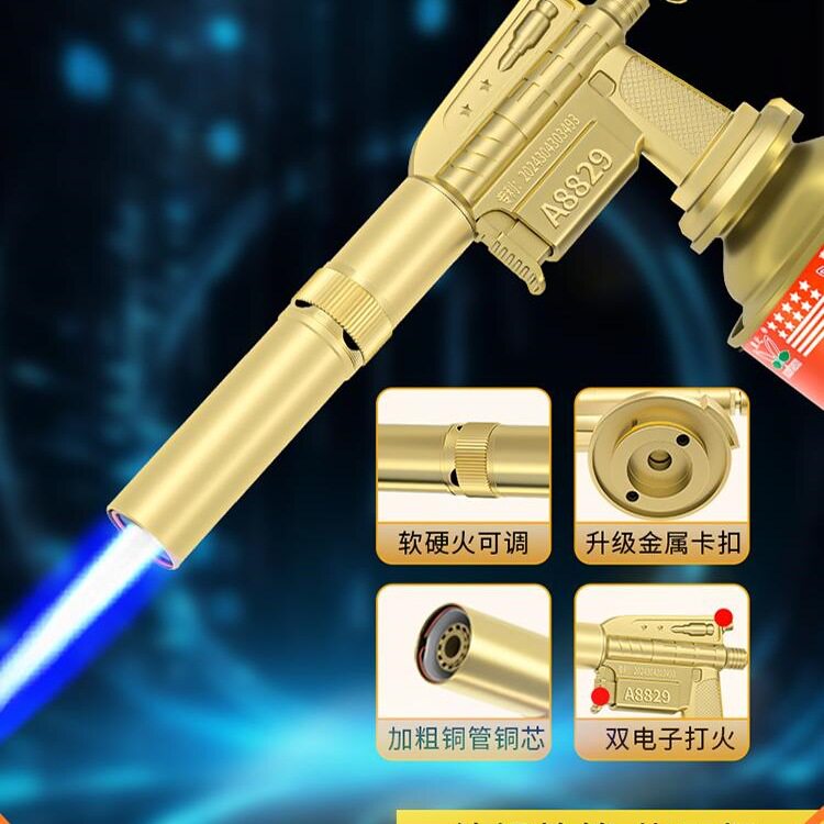 新款厨房烧烤点火器枪卡式气罐喷枪高温烧毛纯铜喷火枪烧猪毛