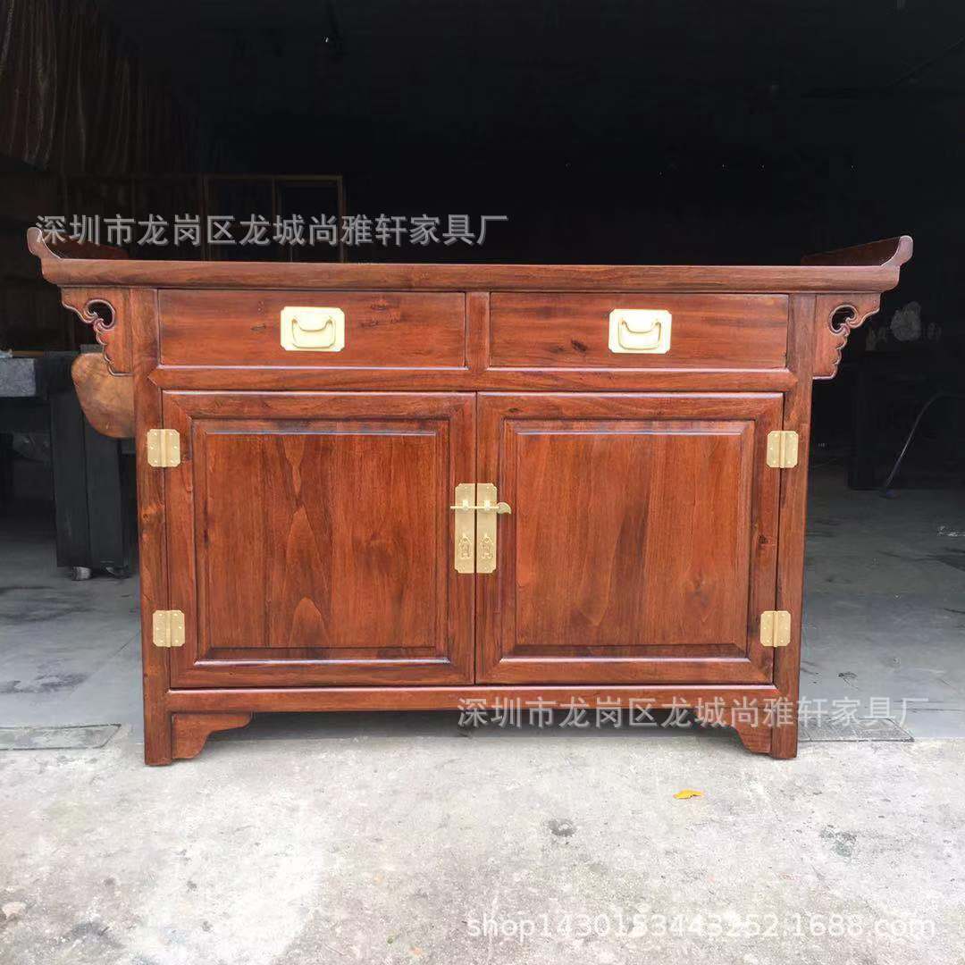 中式仿古香樟木翘头柜玄关储物