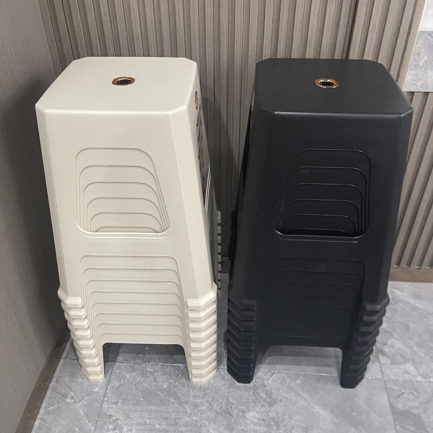 北欧奶油风加厚可叠塑料踩脚凳