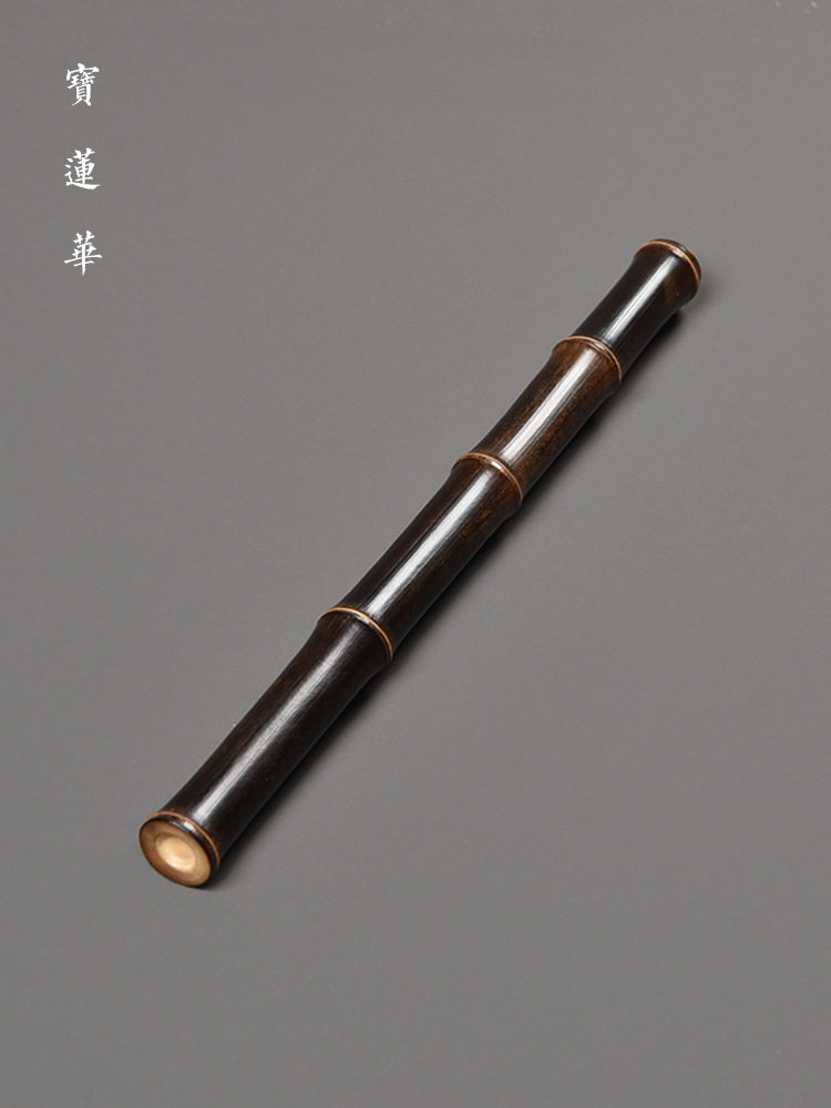 完整紫竹节香筒 把玩一体多节拔口竹线香桶 老竹茶玩香收纳香道具