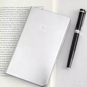 可爱银色苹果a6皮质手帐本简约高颜值便携加厚横线学生记事笔记本