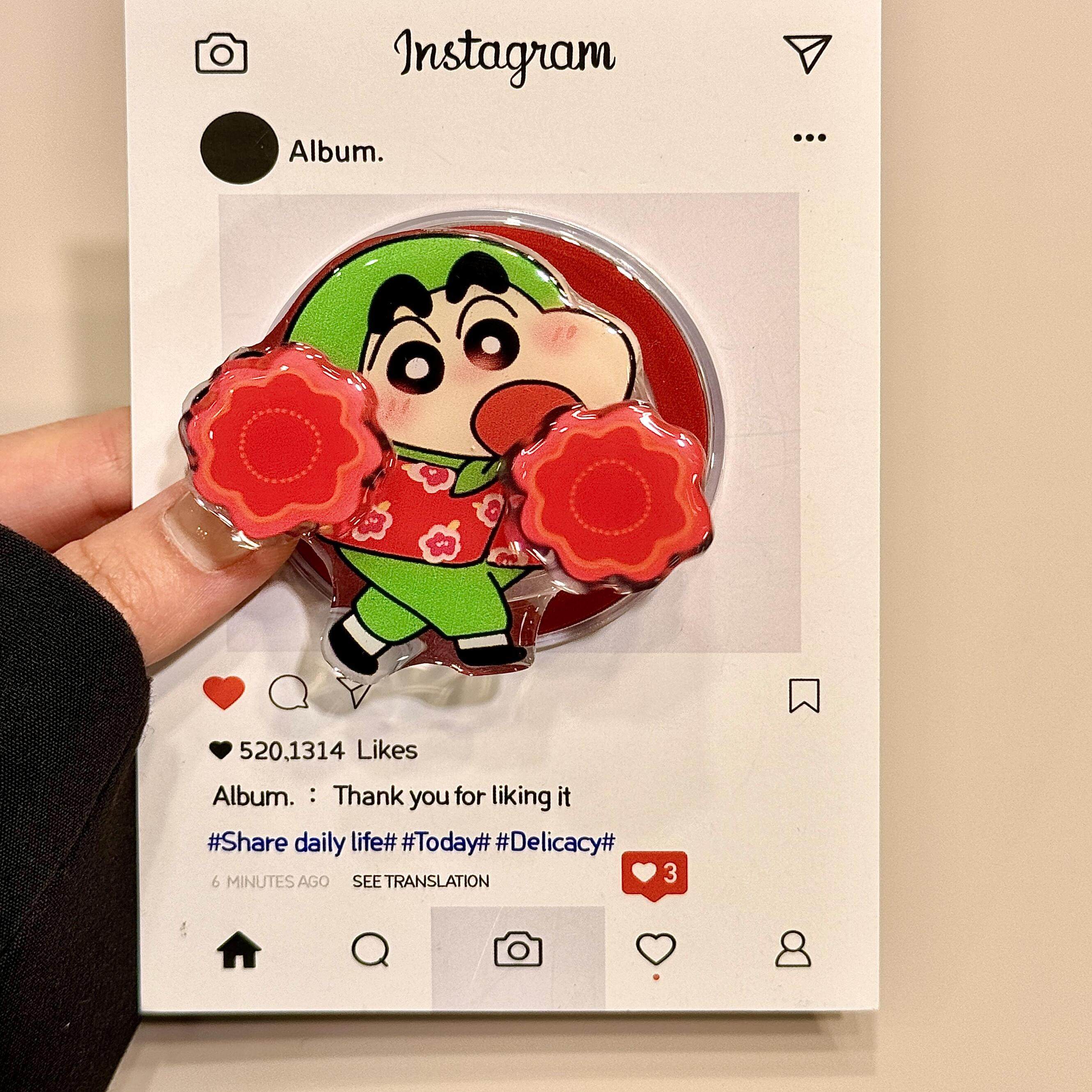 蜡笔小新二人转亚克力通用伸缩气囊粘贴手机支架懒人支架,家居饰品,桌面摆件,淘宝优惠券,粉丝福利购,淘宝优惠卷