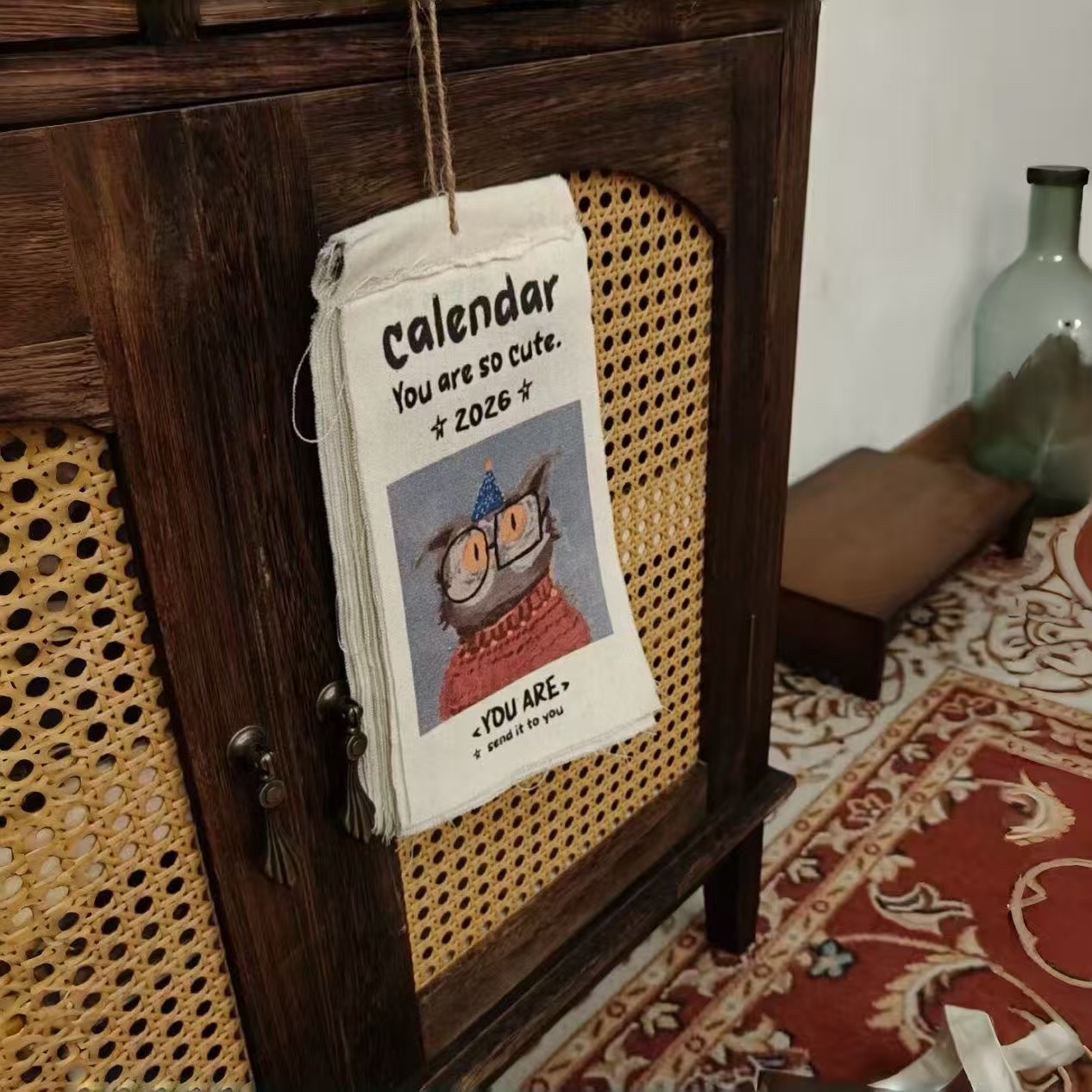 2026挂墙卡通日历帆布ins风日历