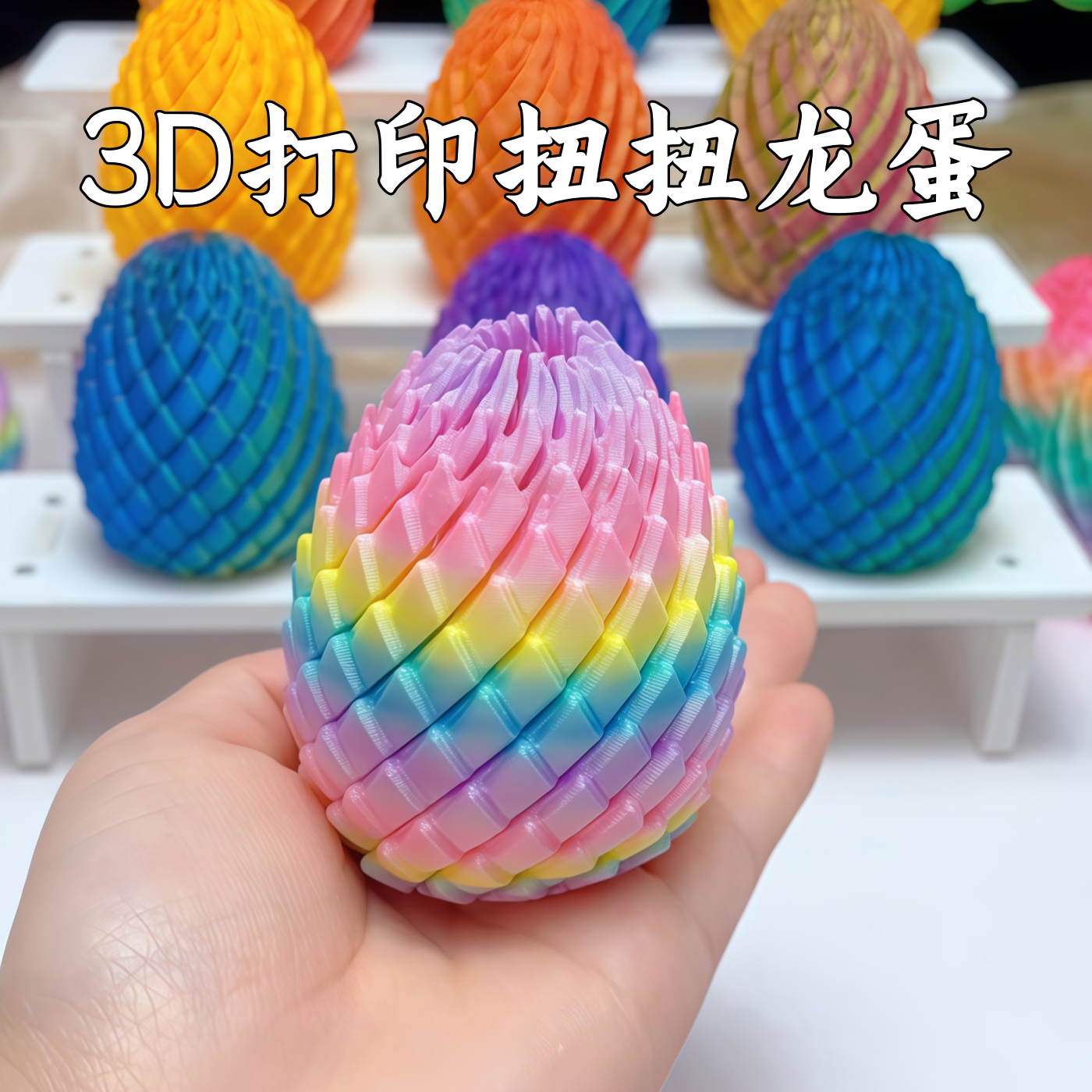 3D打印扭扭龙蛋解压玩具创意变形球拉姆小球减压摆件礼物整蛊玩具