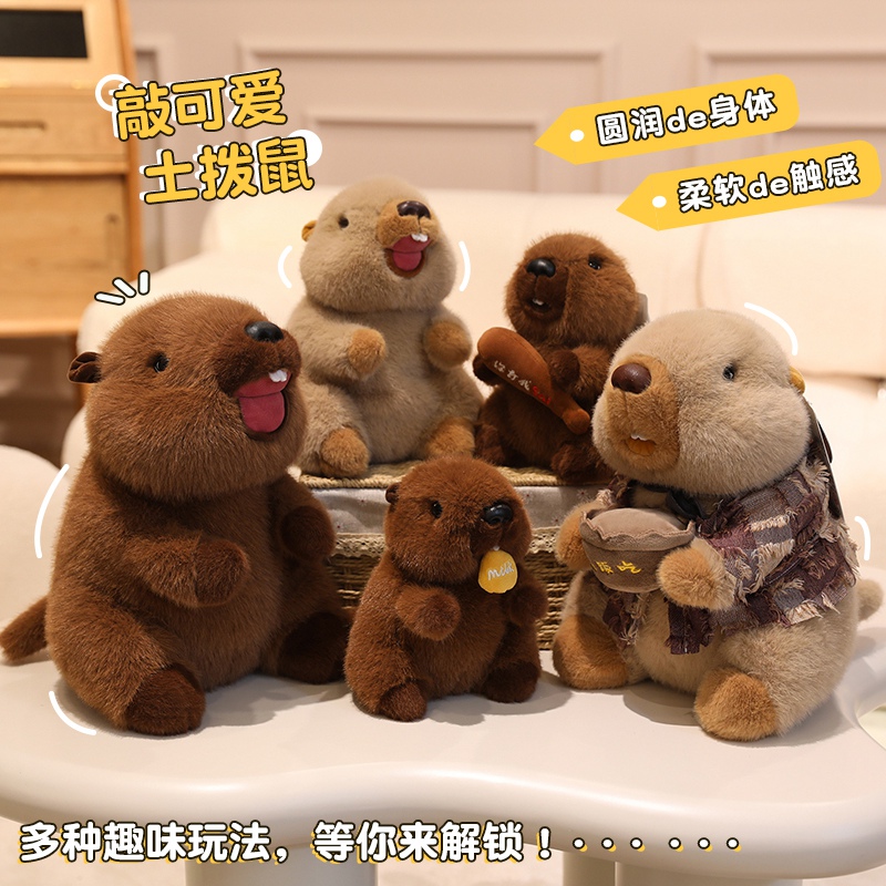 卡通乞丐土拨鼠毛绒玩具公仔仓鼠玩偶挂件儿童安抚抱枕女生日礼物