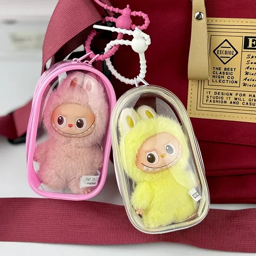 labubu4.0心底密码娃包保护套泡泡玛特搪胶防尘收纳保护罩遛娃包