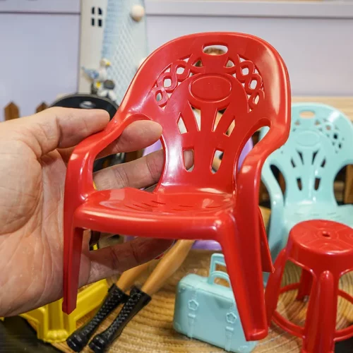 椅子模型儿童缩小凳子微娃娃屋配件靠背椅玩具配件道具过家家仿真