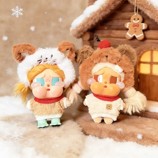 CRYBABY娃衣眼泪工厂哭娃15CM玩偶着替可爱卡皮巴拉发箍粉兔套装